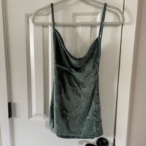 New Free People All Night Velvet Tunic Evergreen Size XS